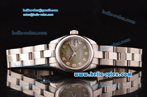 Rolex Datejust Lady 2813 Automatic Steel Case with Grey MOP Dial Stianless Steel Strap and Diamond Markers - Click Image to Close